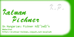 kalman pichner business card